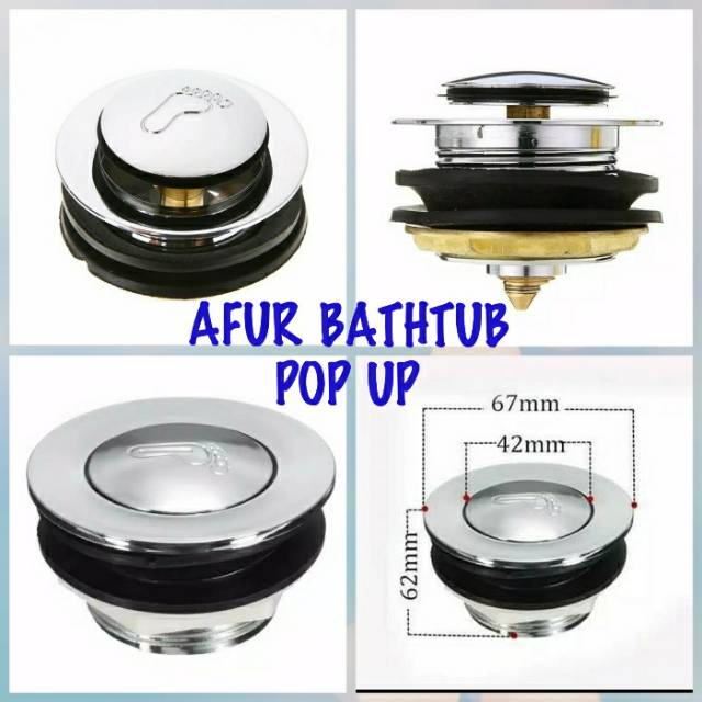 Tutup Bathub Tombol Tutup Bathtub Injak/ Afur Bathub Tekan/ Shower Tray