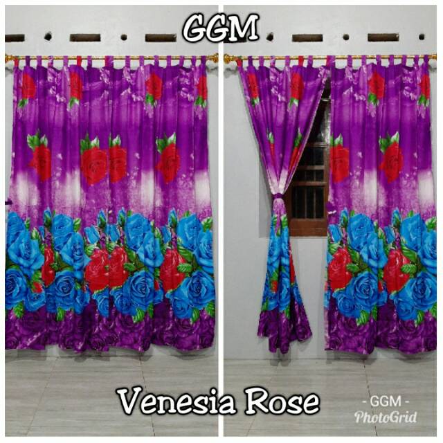 Grosir gorden/korden/horden pintu/jendela murah Venesia Rose uk 120x200cm