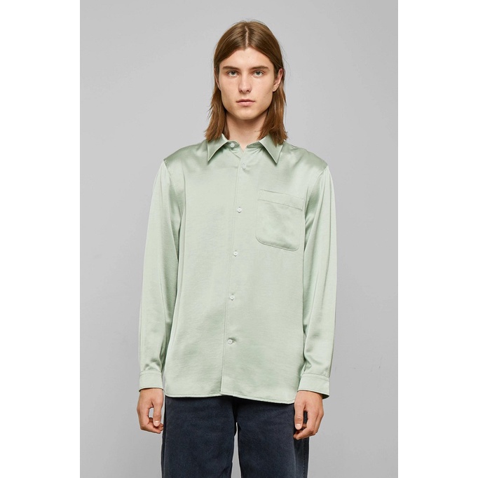 WEEKDAY MEN Larry Satin Shirt Green