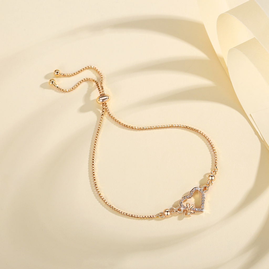 Y490 Gelang berlian heart fashion wanita tangan rantai bracelet gelang serut