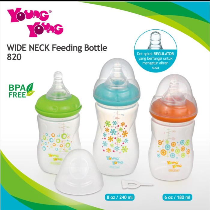 

Premium Botol Susu Bayi 180 ml Wide Neck BPA Free Young Young