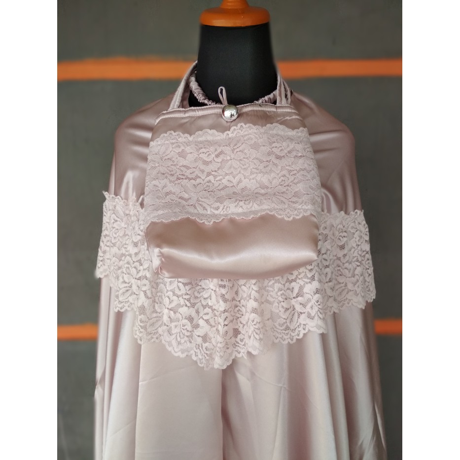 Stok Terbatas !!! Azurra Shop Mukena Baby Silk Premium Dusty Pink Mekenah Dewasa Fashion Muslim