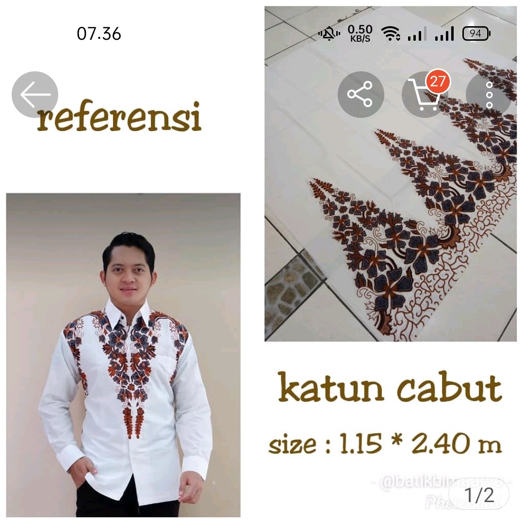 Kain Batik Solo Motif Sogan Gunungan Bunga Warna Dasar Putih B