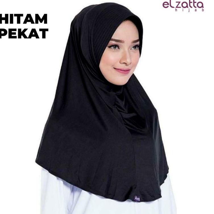 Terlaris.. BERGO ELZATTA KERUDUNG HIJAB JILBAB KRUDUNG BERGO INSTAN  LANGSUNG HITAM PUTIH POLOS ELZA