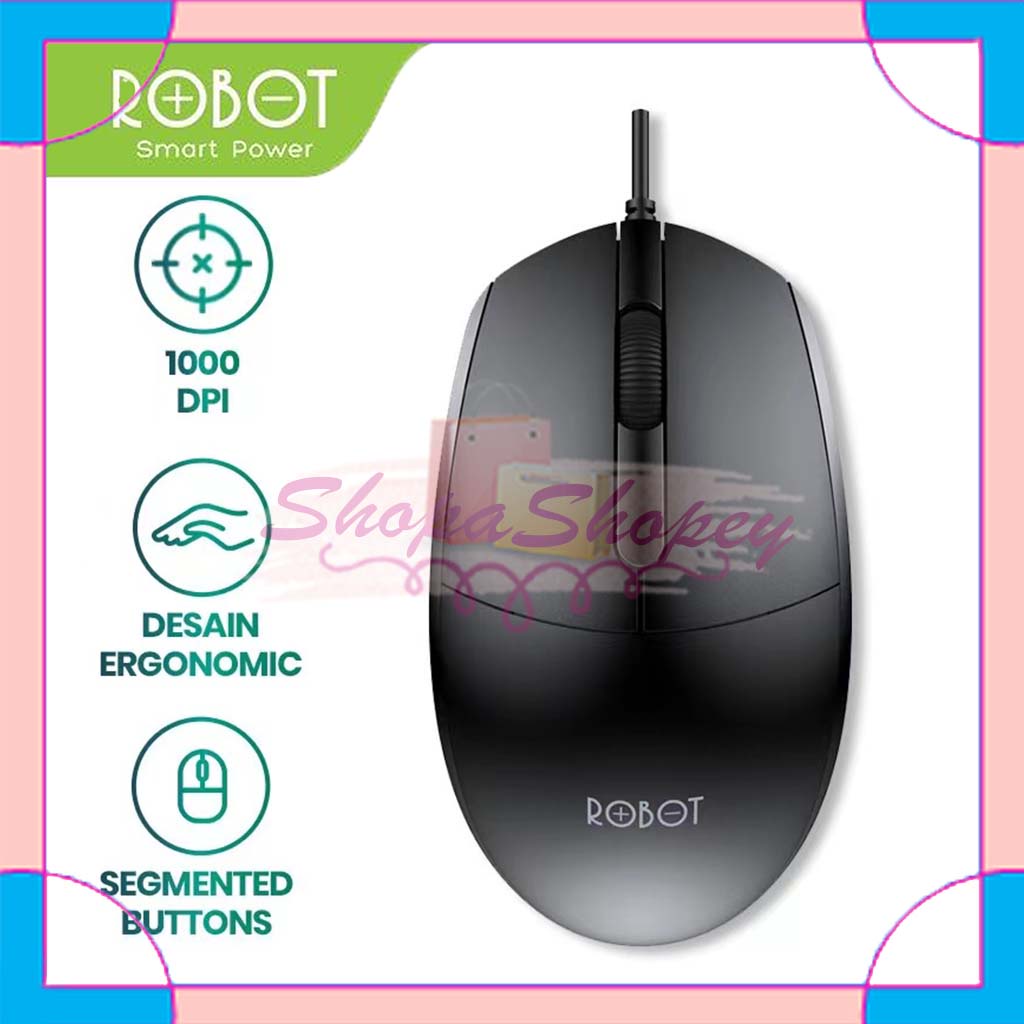 ROBOT Office Mouse Wired  M120 1000 DPI - Garansi Resmi 1 tahun