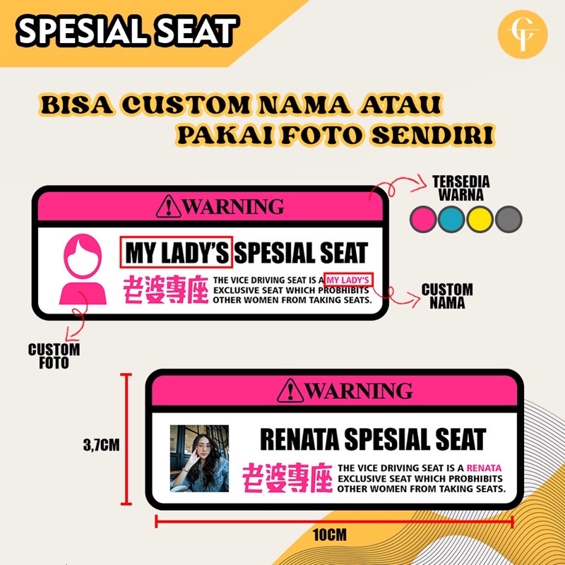 COD TERMURAH Sticker  Spesial Seat / Sticker bucin pakai foto / Sticker murah