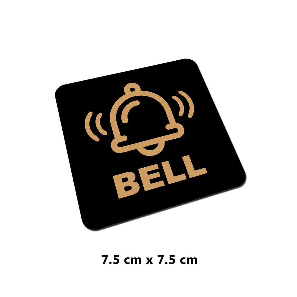 Sign Akrilik Pintu Tempel - BELL EMAS - Signage Cafe / Rumah / Resto / Bell Meja Bill / Waiter