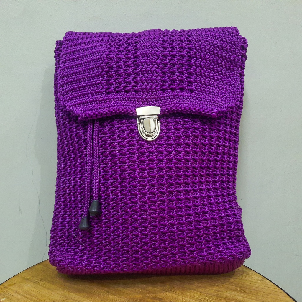 Tas Ransel Rajut Camilia - SenjabyAtsa-Ungu