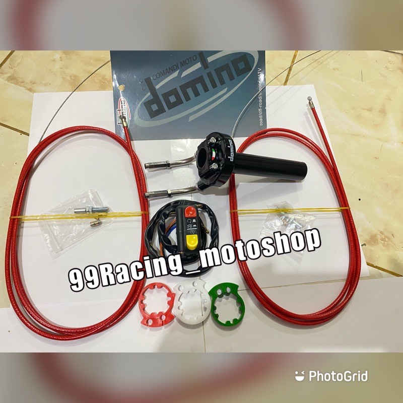 Paket Gas Spontan Domino plus Holder Saklar Switch Kanan 2 Tombol PCX Nmax Aerox ADV 150 sonic fu dl