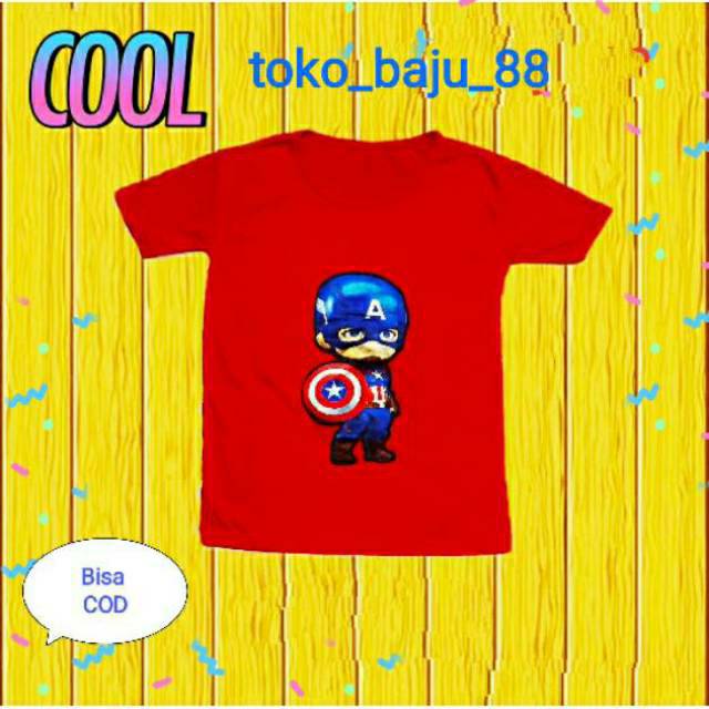 KAOS ANAK LED  2-8 Tahun|KAOS SUPER HERO|KAOS ANAK LAKI-LAKI|toko baju 88