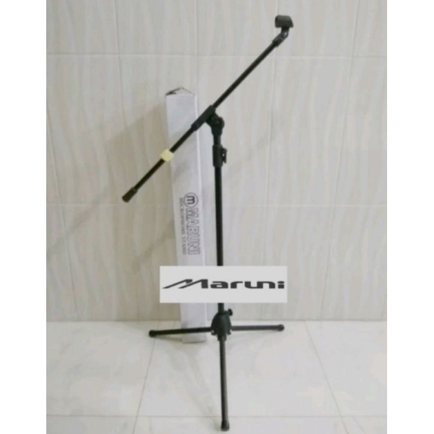 OBRAL Stand Mic PANJANG Maruni Free Holder bahan TEBAL HITAM TERMURAH BERDIRI stand microphone panjang