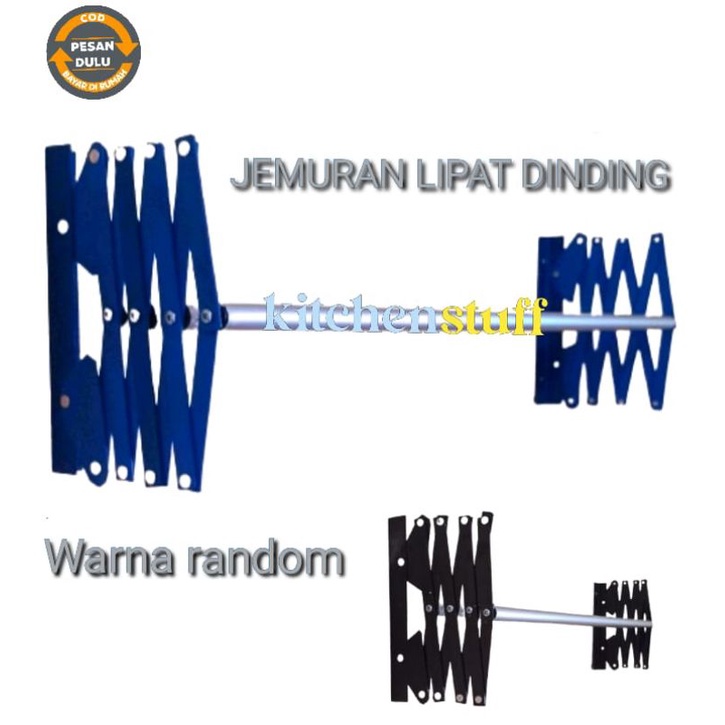 Jemuran lipat tempel didinding Jemuran lipat dinding jumbo anti karat Jemuran pakaian handuk serbagu