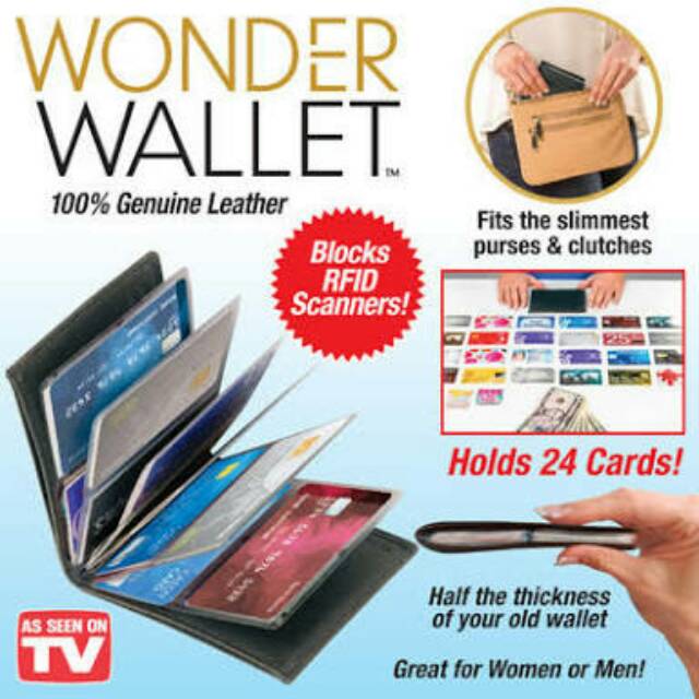 Dompet Kartu Nama ATM kulit Lipat Import Card Holder | Wonder Wallet Tempat LV Pria Wanita