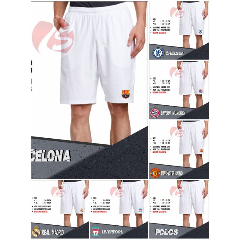 Celana pendek club bola | celana pendek olahraga club bola | celana pendek pria