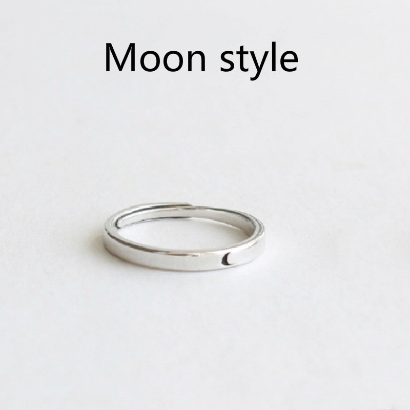 Cincin Pasangan Simple Model Bulan / Matahari / Hati Untuk Pria / Wanita