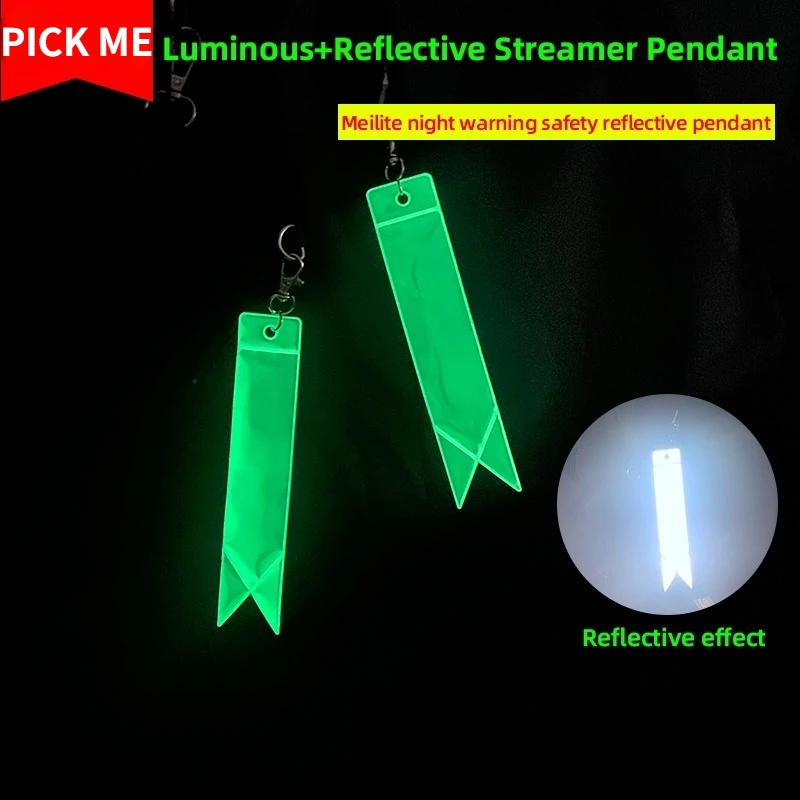 1Pc PVC Reflective Warning Streamer Strip Pendant Backpack Accessories Warning Signs