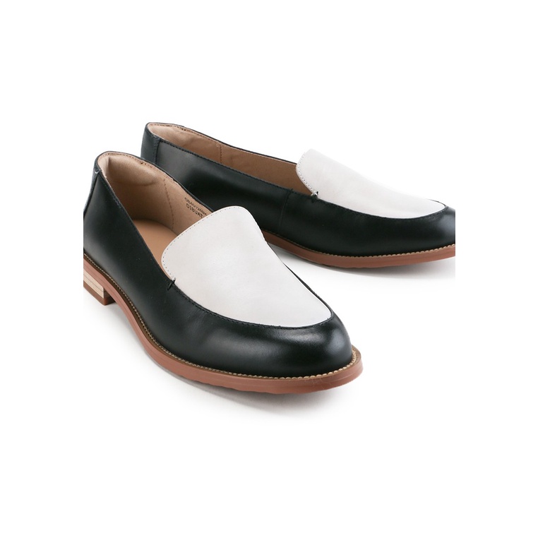 SEPATU PANSUS KULIT OBERMAIN WANITA ORIGINAL LOAFER CASUAL HITAM OW01