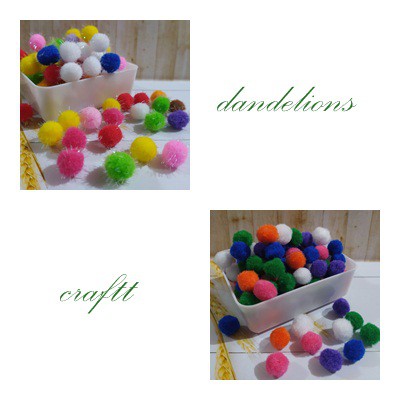 Pompom duri/Pompom Polos Bola Bulu/Edufuntoys/sensory toys/Mainan Anak/per pak 15mm  50bh