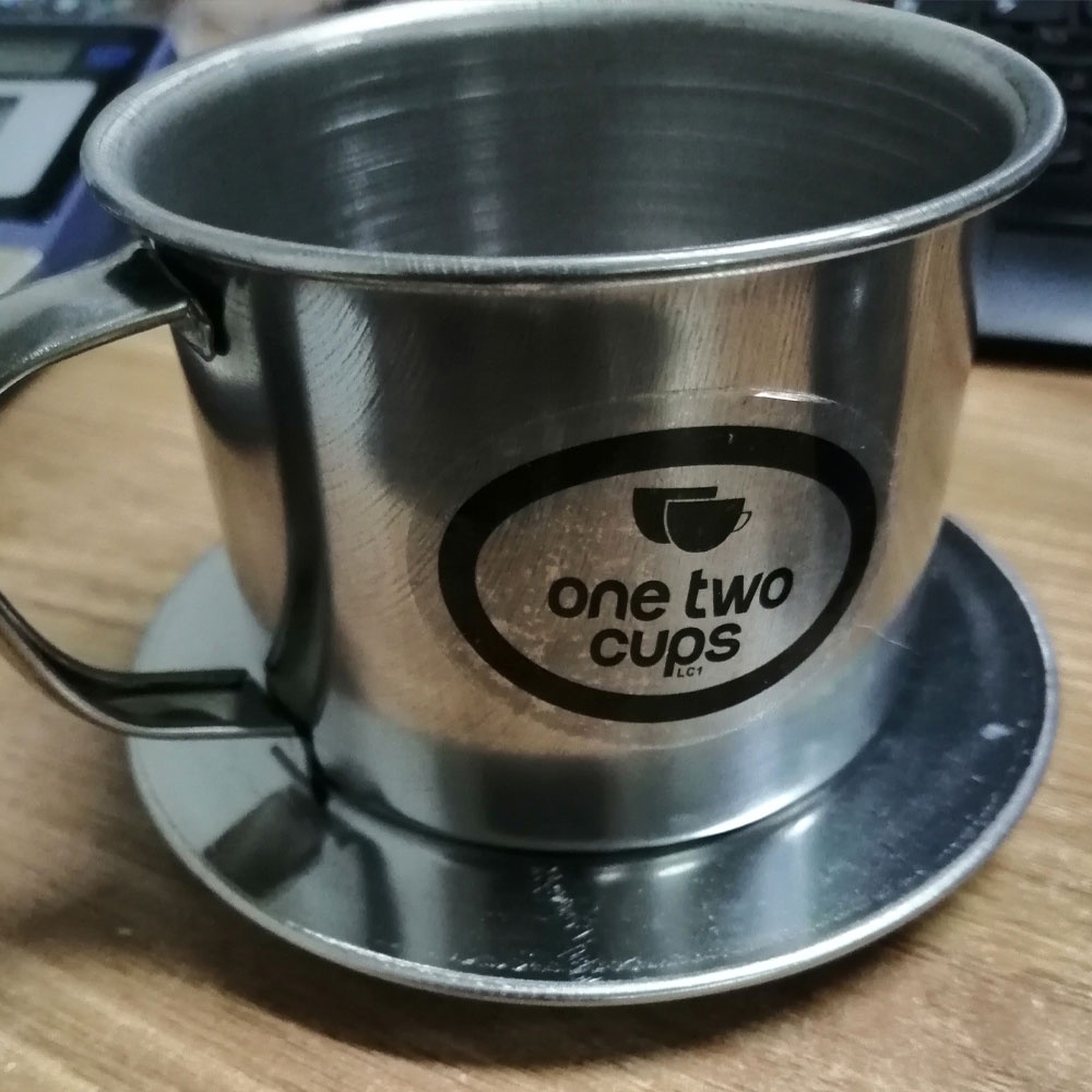 One Two Cups Filter Saring Kopi Vietnamese Drip Pot Stainless 100ml 8 Quai 9.5x6.5cm ABU