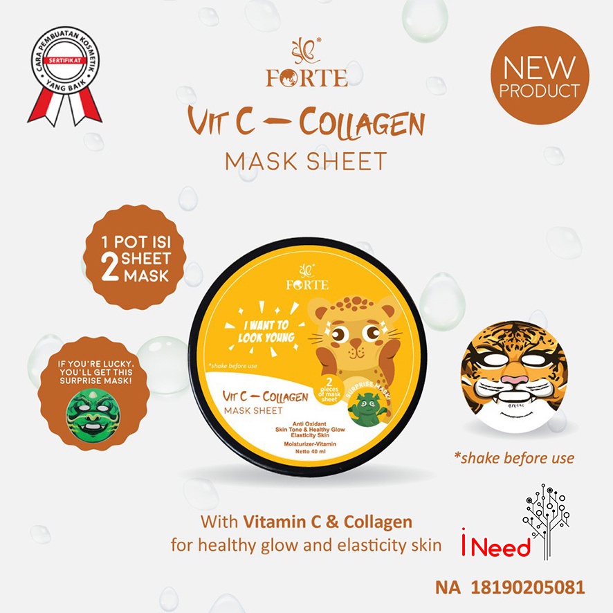 (INEED) MASKER ANIMAL SYB LIGHTENING MASK &amp; VIT C COLLAGEN MASK