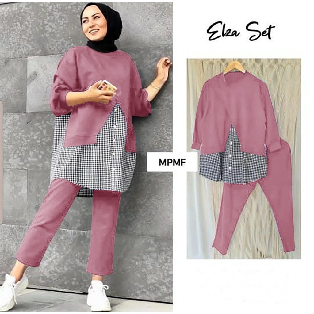 2 UKURAN 2XL 3XL HGO SET ELZE / SET ELZA CROM / ONE SET WANITA-Dusty 3XL