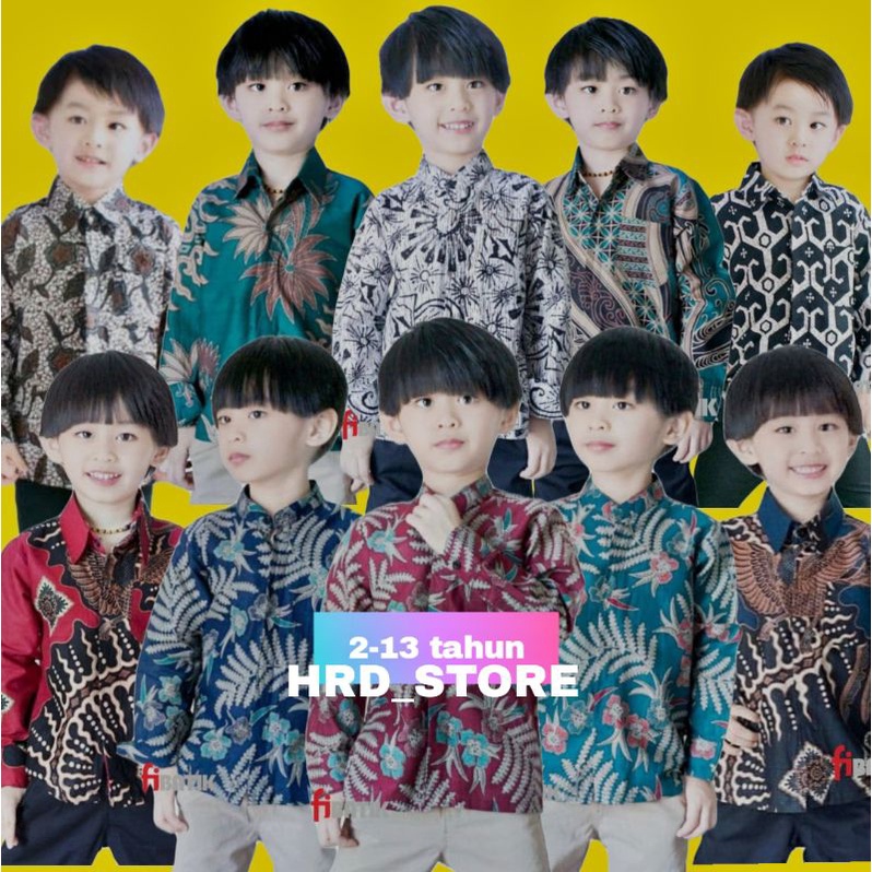 Baju batik anak laki-laki (BISA COD) baju batik pria anak lengan panjang umur 2-12 THN HRD_STORE batik kids