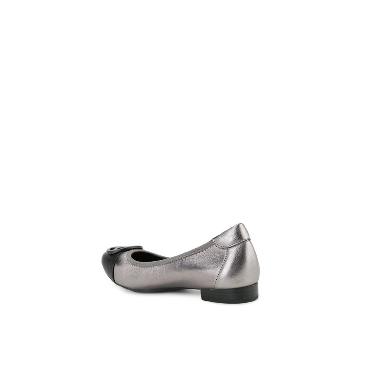 SEPATU FLAT KULIT HUSH PUPPIES WANITA ORIGINAL TERBARU SILVER HW08