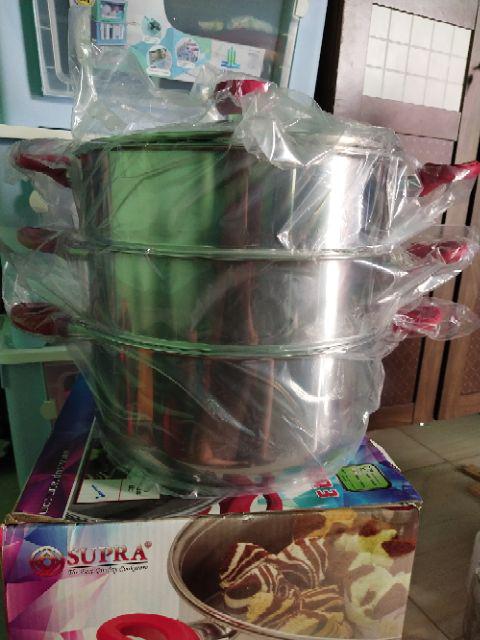 Supra Panci Super Steamer Susun 3 (32cm) Stainless Steel Tebal