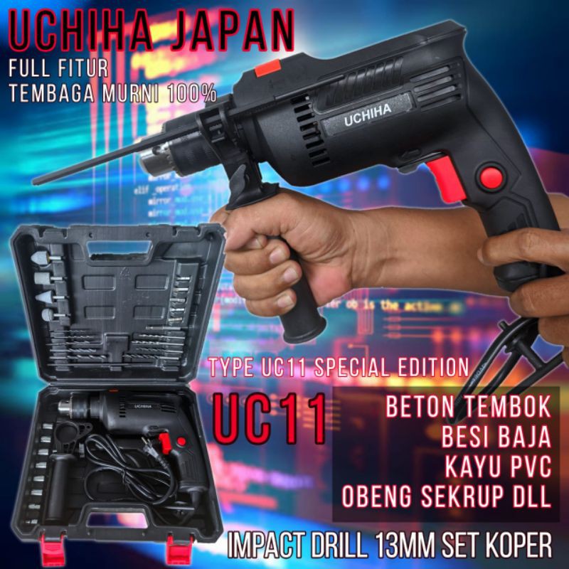Bor listrik 13 mm impact drill tipe Uc-11 Uchiha technology japan