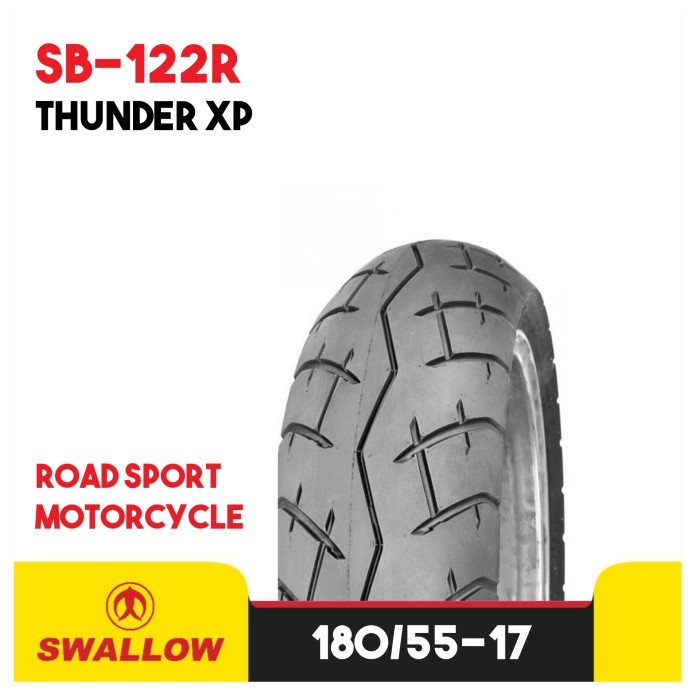 Ban Motor Swallow SB-122R Thunder XP Ukuran 180/55 Ring 17 Tubeless Medium Compound