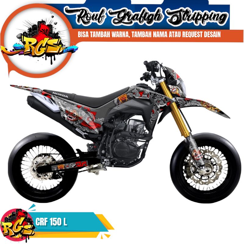 Decal Sticker • Decal Stripping Sticker CRF 150 L Full Body Motif Barong Bali Desain Suka Suka