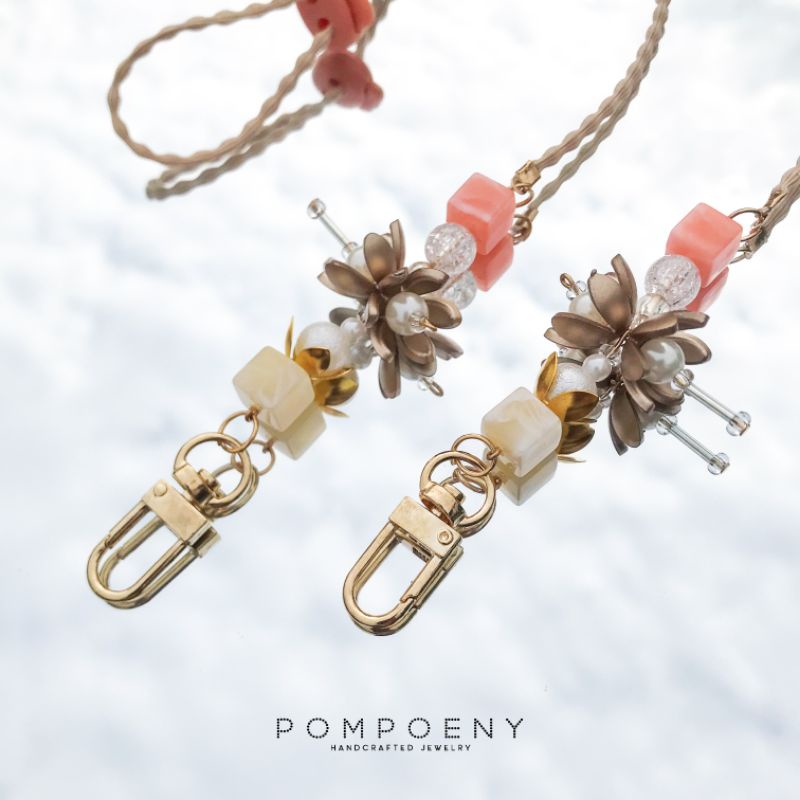 Strap Mask / Rangkai Strap Masker / Pengait Masker Hijab / Tali Gantungan Masker / Headloop / 2in1 Tali Masker / Tali Masker Premium / Konektor Masker / Konektor Masker Hijab / POMPOENY