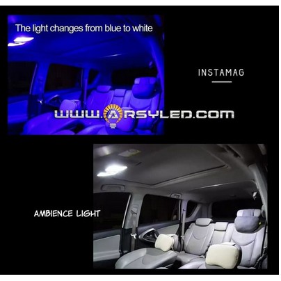 Lampu LED PLAFON Kabin Mobil Festoon Ambience WELCOME Putih Biru