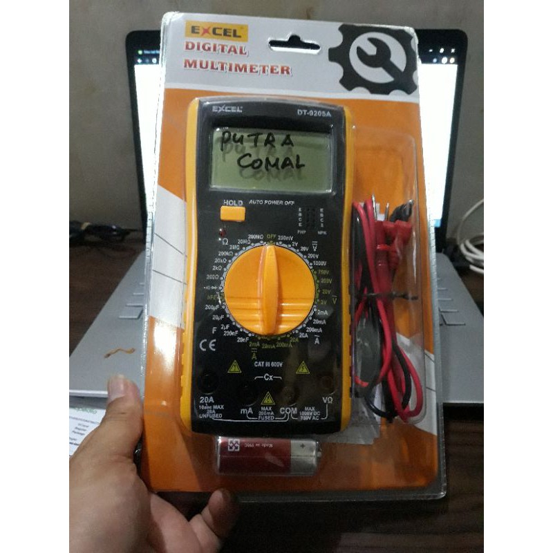 MULTIMETER MULTITESTER AVOMETER DIGITAL DT9205A EXCEL