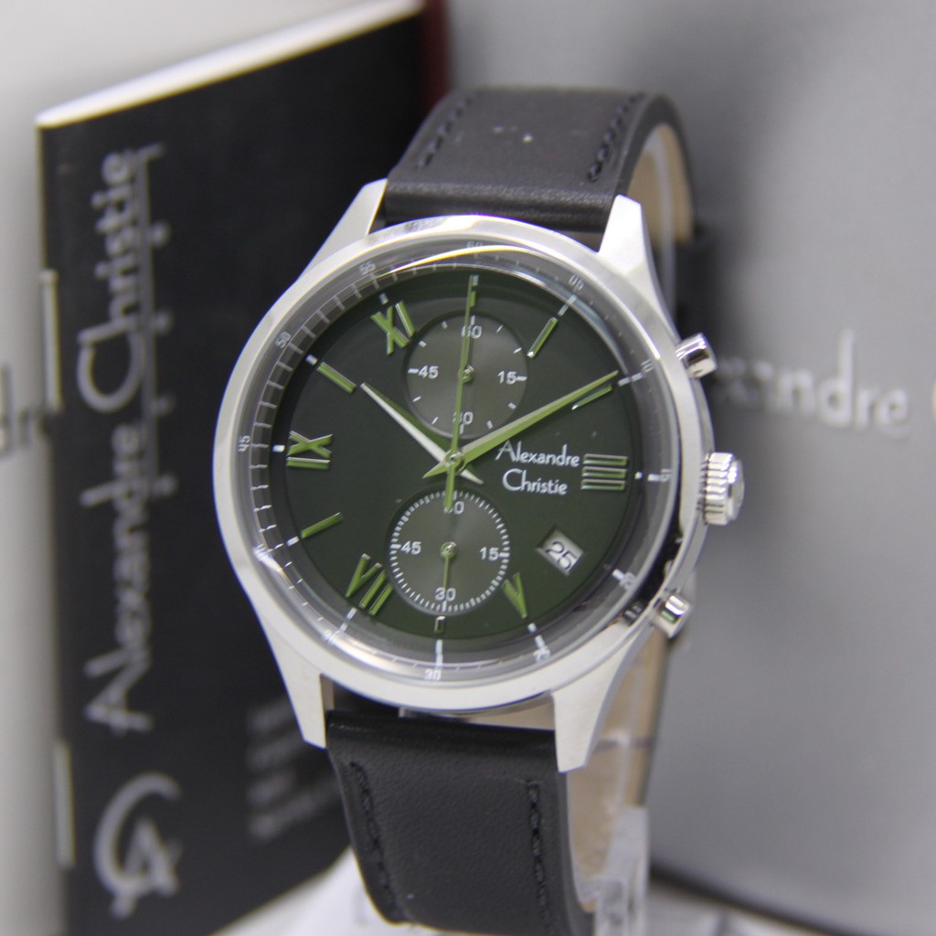 ALEXANDRE CHRISTIE 6575 SILVER BLACK PRIA ORIGINAL AC6575 AC 6575 JAM TANGAN COWOK ARLOJI COWOK