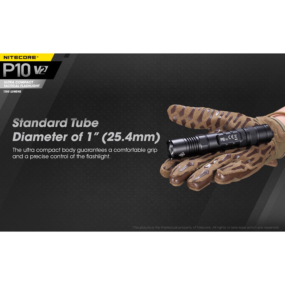 NITECORE P10 V2 Senter LED CREE XP-L2 V6 1100 Lumens - Black