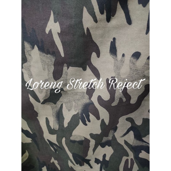 bahan kain loreng katun stretch cotton celana tebal adem reject motif stret doreng tebal premium