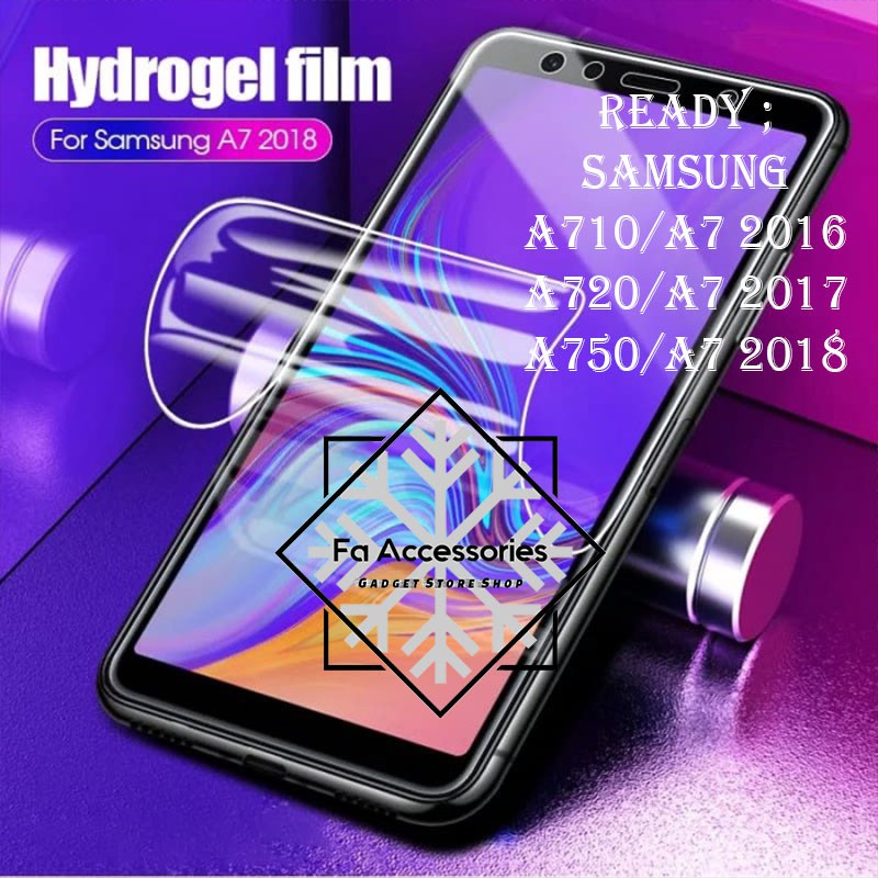 FA ANTI GORES JELLY HYDROGEL SAMSUNG GALAXY  A7 A710 A720 A750 FULL SCREEN PROTECTOR GUARD SHOCK