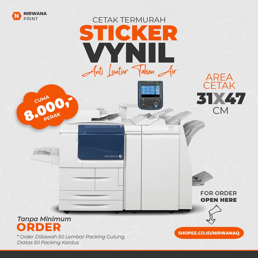 

CETAK DIGITAL PRINT A3+ STIKER BONTAX | VYNIL | TRASPARAN