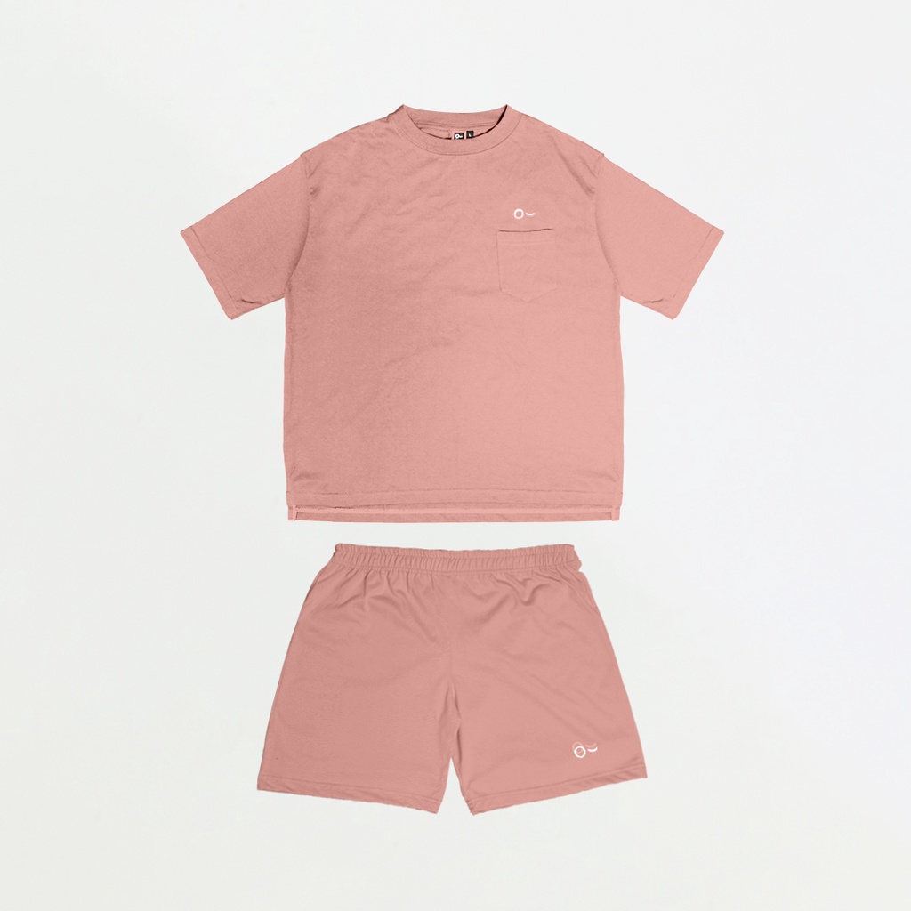 JOHNJILL - Kaos Oversize Short Sleeve Saku &amp; Short Pants - Basic Set_