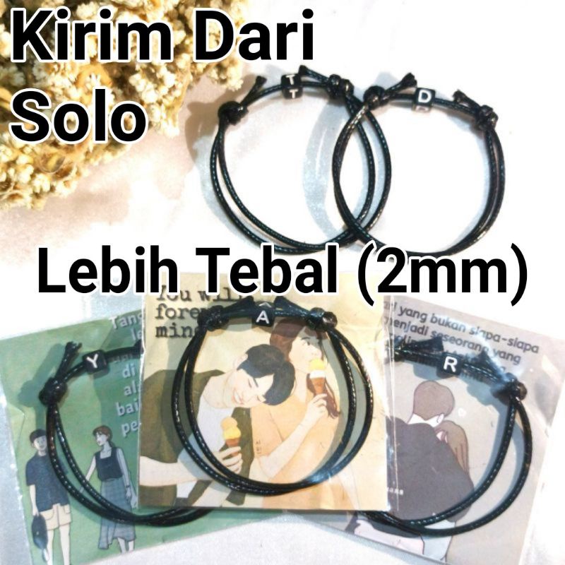 GELANG INISIAL HURUF DADU SINGLE SLIDE/ GELANG TANGAN HURUF (BEPINK OFFICIAL)