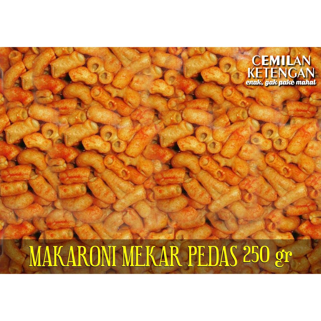 

MACARONI/MAKARONI MEKAR PEDAS 180 GR/CEMILAN KETENGAN/MACRON/MAKRON