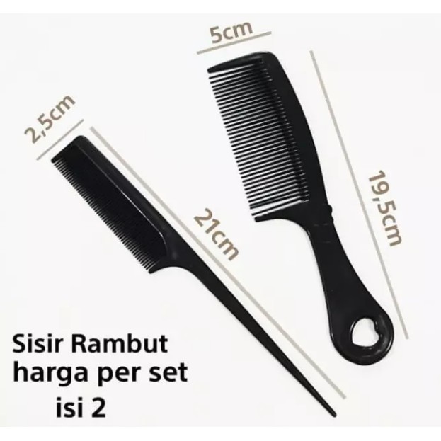 [DEASHOP] ISI 2 PCS SISIR HITAM SET POLOS AX - SISIR RAMBUT - 2 IN 1