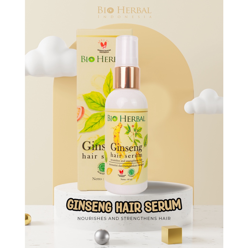 [NEW] Bio Herbal Hair Serum Rambut dengan Bahan Alami Melembabkan &amp; Melembutkan Rambut - 60 ML BPOM ORIGINAL