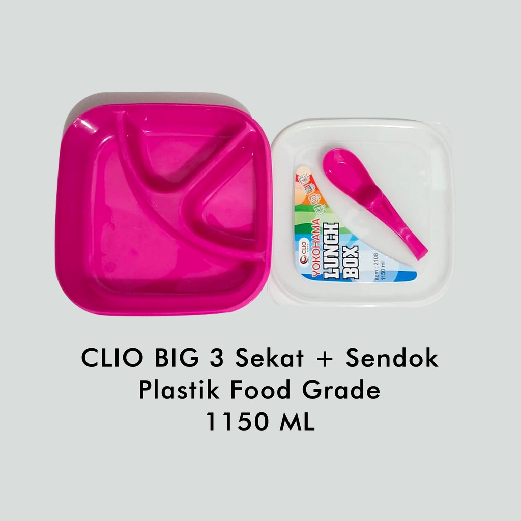 Kotak bekal makanan Lunchbox Clio 1150ml tempat penyimpan makanan anti tumpah