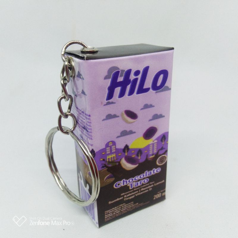 GANTUNGAN KUNCI UNIK MURAH MINIATUR KOTAK MINUMAN-Hilo Coklat Taro