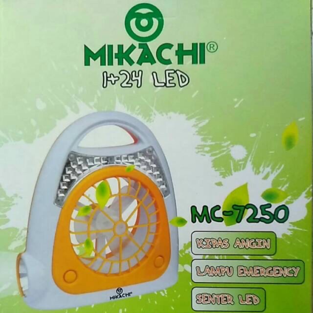 Kipas angin Lampu Emergency + Senter LED Mikachi MC-7250