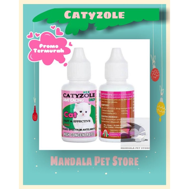 CATYZOLE DROP - Obat Kucing Anti Infeksi Cacing