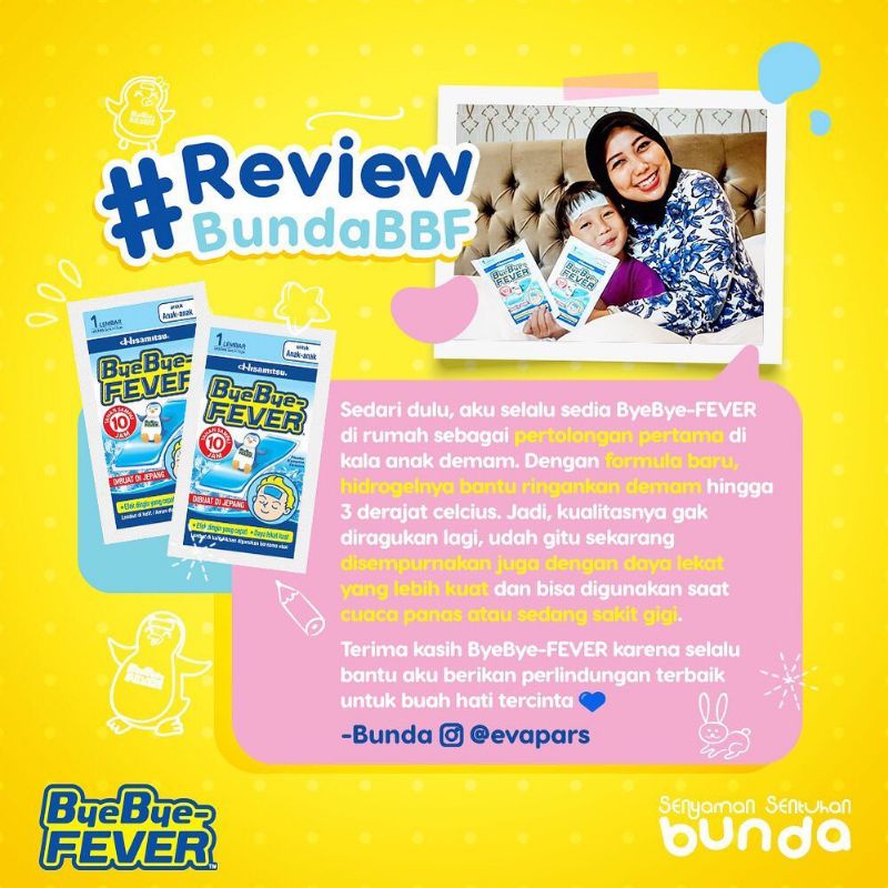 BYE BYE FEVER ANAK DAN BAYI - PLESTER KOMPRES UNTUK DEMAM DAN SAKIT GIGI