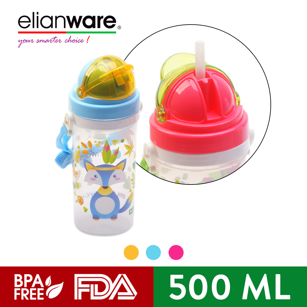 Elianware Flip Top Cover Baby Tumbler with Straw (500ml)